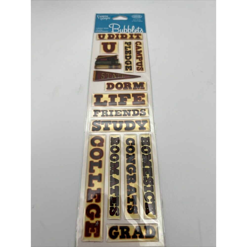 Frances Meyer Bubblets Stickers "You Did it"  NOS Sealed